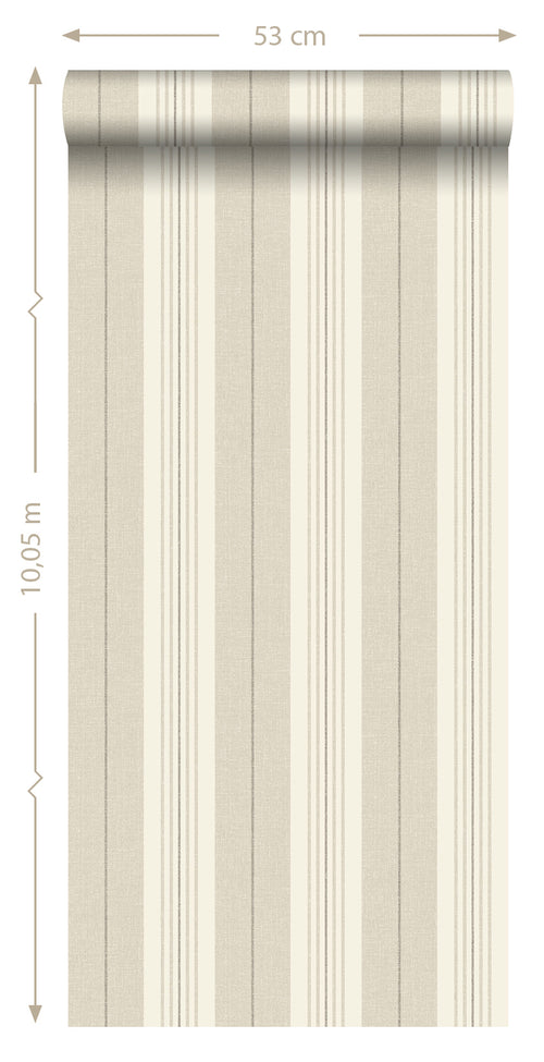 ESTAhome behang strepen bruin - 53 cm x 10.05 m - 127622