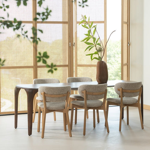 WOOOD eetkamerstoelen Udar Houten Frame - Naturel - Set van 6 - vtwonen shop