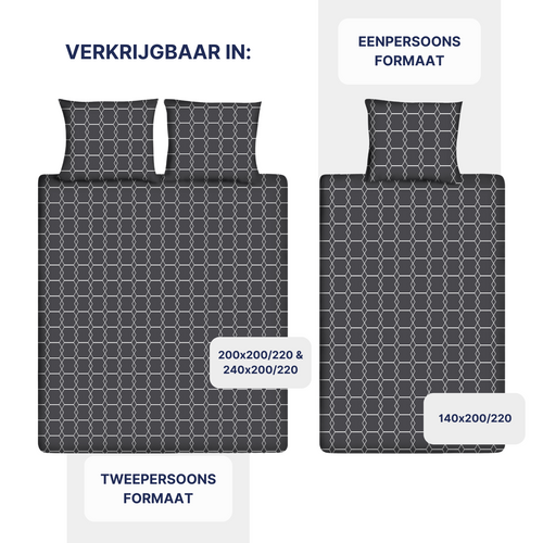 Katoenen Dekbedovertrek - Graphic Gray
