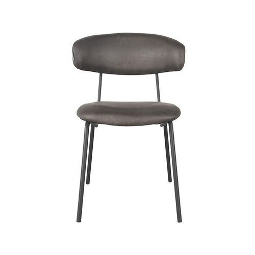 LABEL51 Eetkamerstoel Zack - Antraciet - Zithoogte 48cm - Set van 2