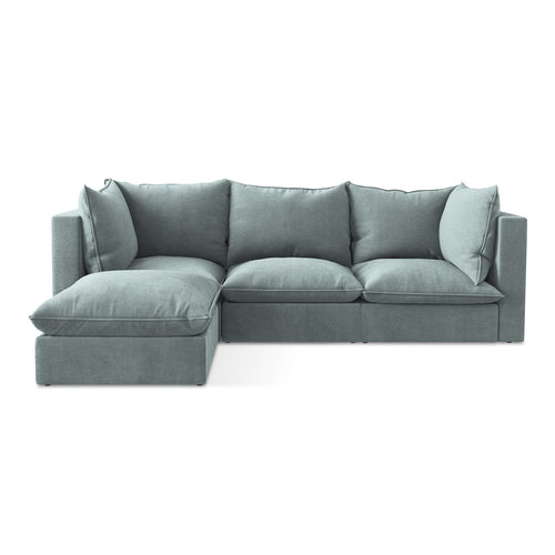LaMiaSofa hoekbank links Ravenna - textuurstof - jeans - 255x165x77