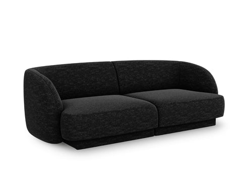 Micadoni Bank Miley 2-zits, structurele stof antraciet - 90x180x70cm
