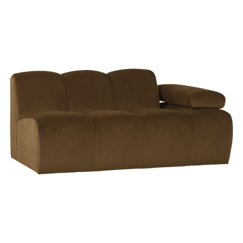 WOOOD 1,5-zits bank arm rechts Mojo - Velvet - Honinggeel - 74x164x97