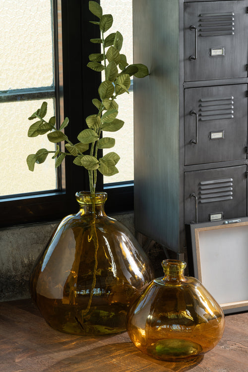 J-Line vaas Laura - glas - oker - large - Ø 45 cm - vtwonen shop