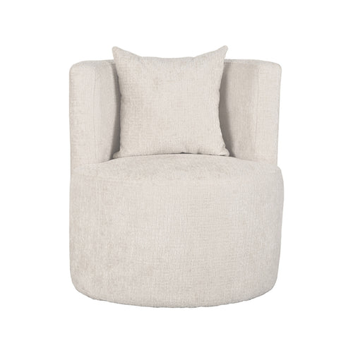 LABEL51 Fauteuil Evy - Crème Velvet - 65x65x75cm