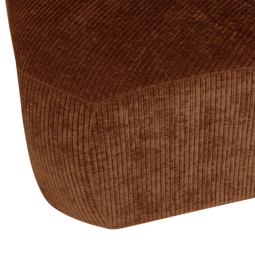 WOOOD eetbank hoek met rugleuning Mojo Base - Rib - Roestbruin - 83x80x80