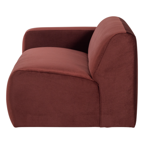WOOOD 2-zits bank arm links Mojo Base - Velvet - Kast.bruin - 74x185x97