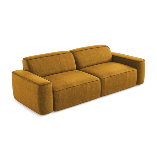 LaMiaSofa 4-zits bank Melissa - textuurstof - mosterd - 244x102x70