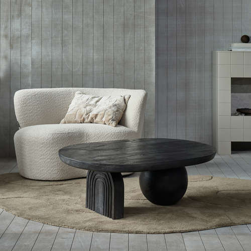 WOOOD salontafel Steppe - Mango Hout - Zwart - 38x110x72 - vtwonen shop