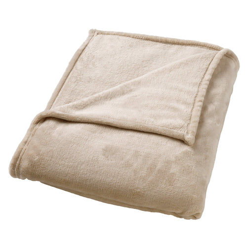 MARLEY - plaid 150x200 cm - fleece deken - extra dik - Pumice Stone - beige