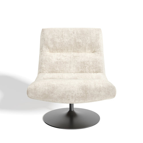 Premium Interiors - Draaistoel ROMA - velours met structuur crème 77cm