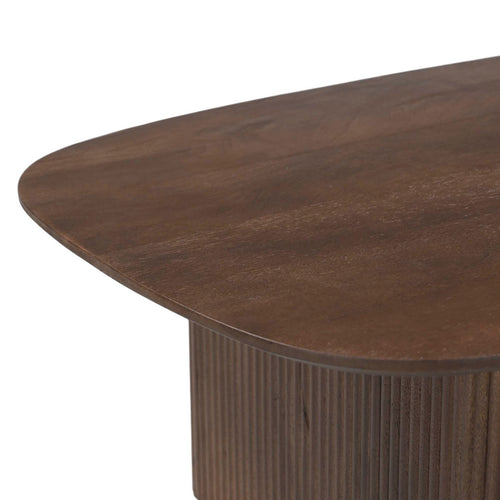 Giga Meubel Salontafel Juro - Deens Ovaal Donkerbruin Hout - 120x70x38cm