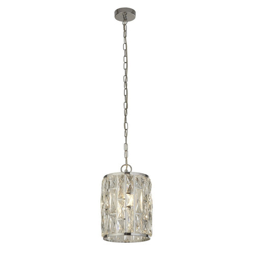 Searchlight BIJOU - 1 lichte chromen plafondlamp met kristalglas