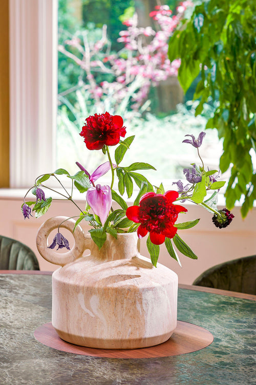 Mica Decorations Trentino Vaas - L32 x B28 x H27 cm - Keramiek - Beige - vtwonen shop