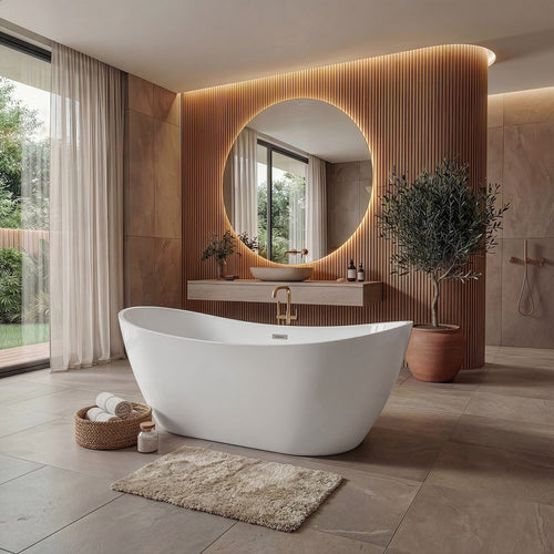 Badplaats Ligbad Alegre 170 x 78 x 68 cm cm – Vrijstaand Bad – Hoogglans wit