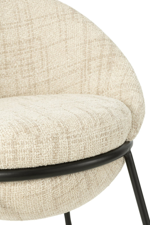 J-Line barstoel - ijzer - beige/zwart