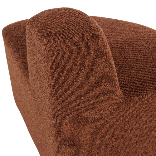 WOOOD eetbank hoek rond rugleuning Mojo Base - Bouclé - R.bruin - 83x76x76