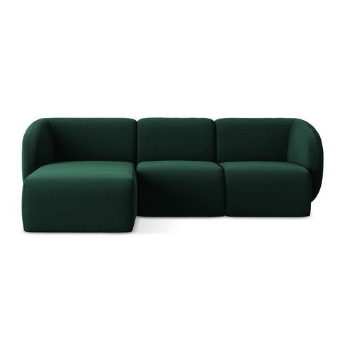 LaMiaSofa hoekbank links Cervo - velours - flessengroen - 248x166x81
