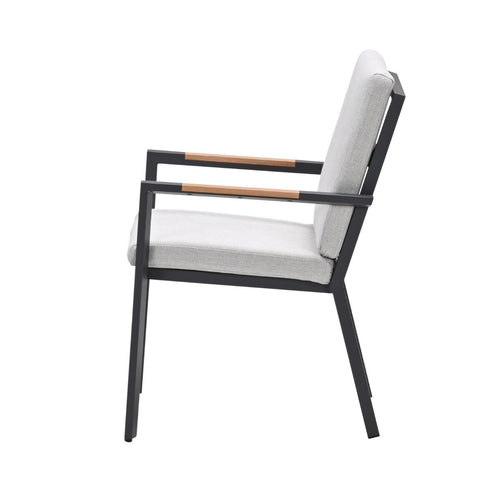 Garden Impressions Tuinstoel Kasper stapelbaar donker grijs - 2 stuks