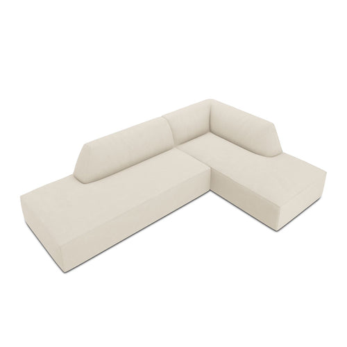 Cosmopolitan Design - Modulaire hoekbank rechts Siena 4-zits, ribfluwelen lichtbeige - 180x273x69cm