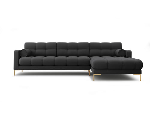 Cosmopolitan Design rechter hoekbank Bali 5-zits, structurele stof, donkergrijs - 185x293x75cm