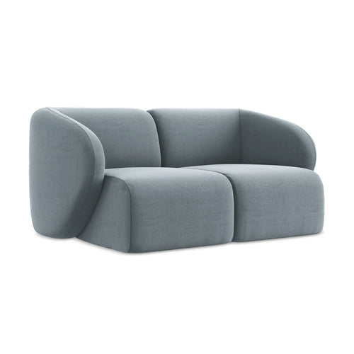 LaMiaSofa Tweezits modulaire bank Cervo - velours - lichtblauw - 174x94x75