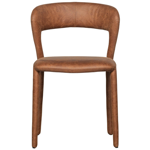 WOOOD eetkamerstoelen Noble - Leerlook - Cognac - Set van 2 - vtwonen shop
