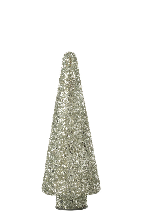 J-Line decoratie Kerstboom Glitter - glas - zilver - small - vtwonen shop