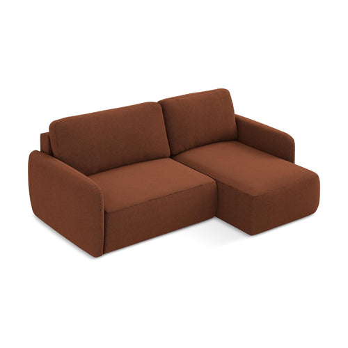 LaMiaSofa hoekbank rechts Corle - textuurstof - terracotta - 207x148x86