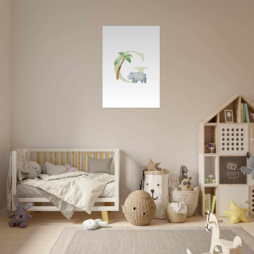 Artfulprints Poster Letter G kindernaam   - 30x40 cm - Meerkleurig