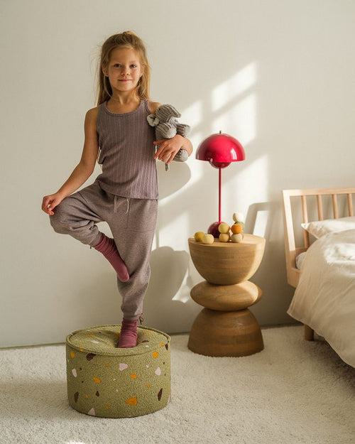 Wigiwama Terrazzo Poef - Groen - vtwonen shop