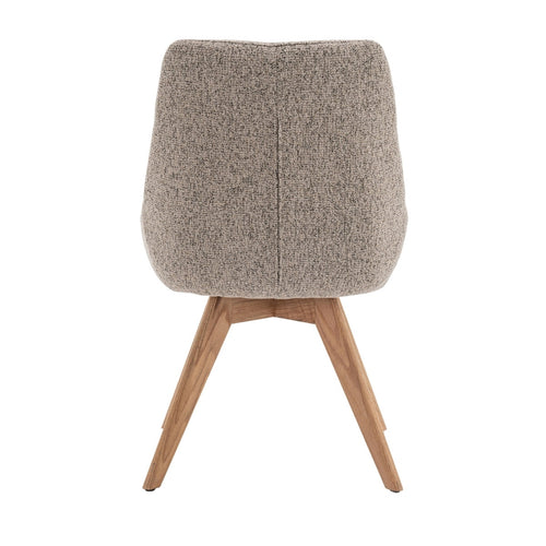 DÉJA Living Eetkamerstoel Malou - Taupe/Naturel - Draaibaar - Set van 2