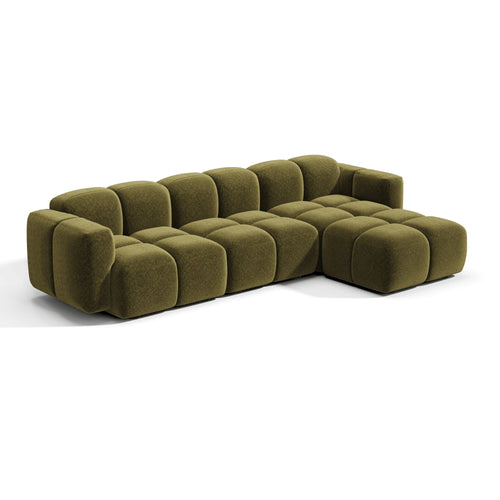 Premium Interiors - Modulaire bank MOSS - fluweel met structuur  258cm