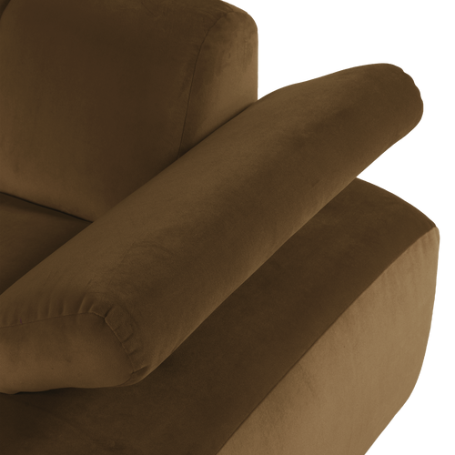 WOOOD chaise longue bank rechts Mojo - Velvet - Honinggeel - 74x124x162