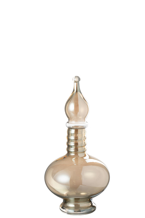 J-Line vaas + stop flesje Joey - glas - beige - small - vtwonen shop