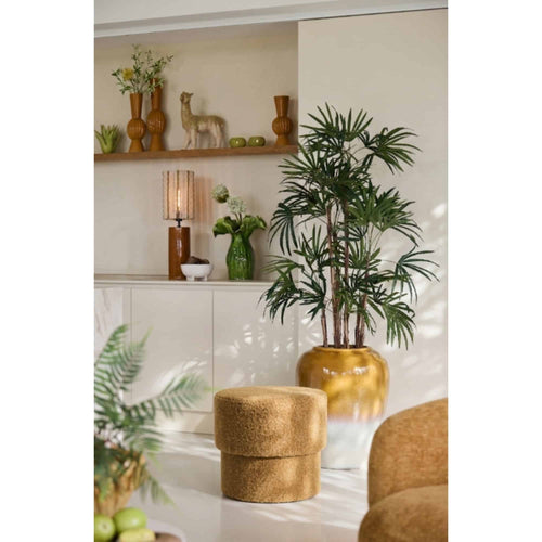 Light & Living poef Muno - bruin - Ø50cm