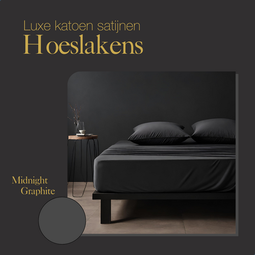 Ten Cate premium - hoeslaken - 160x200 - 100% katoen satijn - antraciet - vtwonen shop