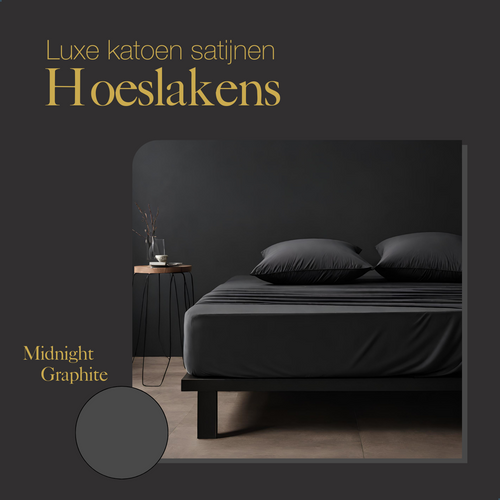 Ten Cate premium - hoeslaken - 140x200 - 100% katoen satijn - antraciet