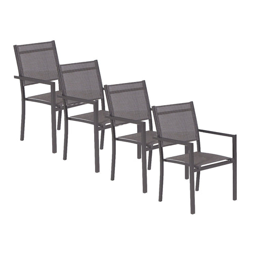 Garden Impressions tuinstoel Moon donker grijs - 4 stuks