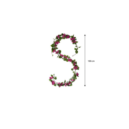 Mica Decorations Bougainvillea Kunstslinger - L180 cm - Donkerroze