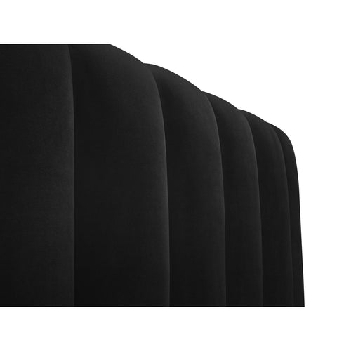 Cosmopolitan Design - Opbergbed met hoofdeinde Palma 200x140cm flueel zwart - 230x165x94cm