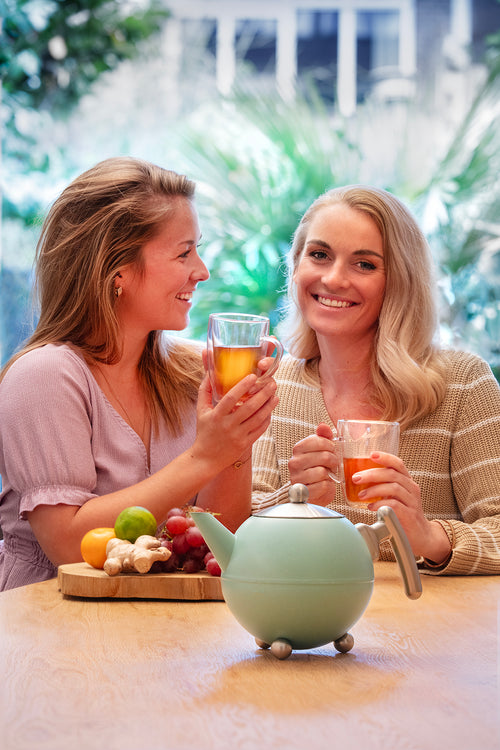 Bredemeijer - Theepot Duet Bella Ronde 1,2L Tijmgroen - vtwonen shop