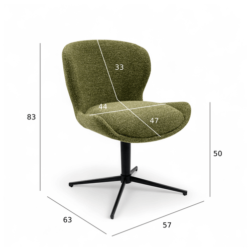 Furnhouse eetkamerstoel Nicklas - Groente - Stof (Bouclé) - Set van 6