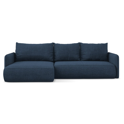 LaMiaSofa hoekbank links Palermo - chenille stof - koningsblauw - 240x148x86