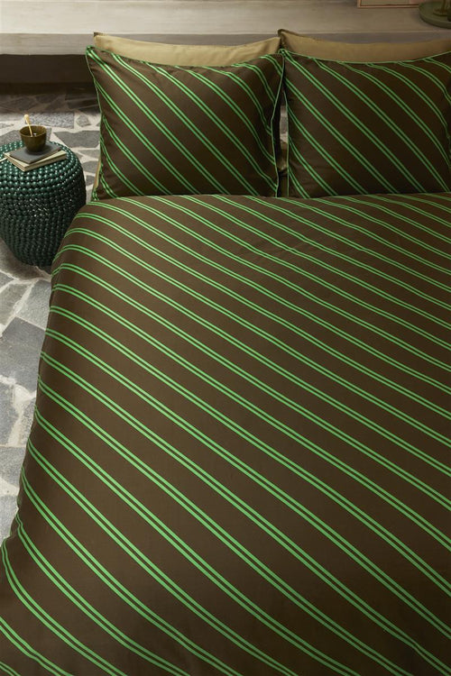 vtwonen dekbedovertrek Diagonal - 240x200/220 cm - groen - vtwonen shop