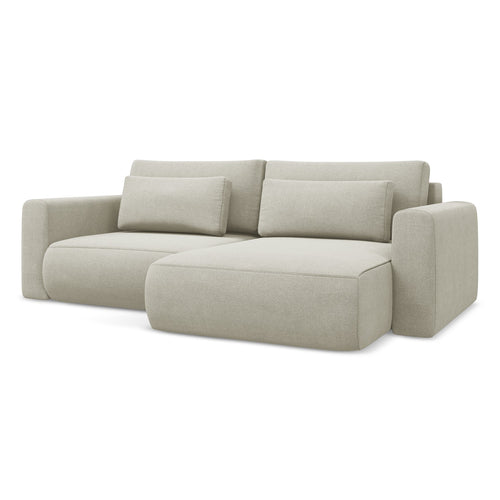 LaMiaSofa hoekbank rechts Perugia - textuurstof - lichtbeige - 240x149x82