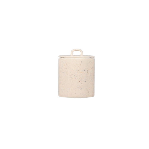 Ona - Voorraadpot 11xH14,5cm met deksel beige Fika
