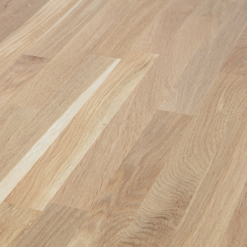 WOOOD eettafel Rhonda - Eiken - Naturel & eetkamerstoelen Jenny - Stof - Naturel - 75x129x129/80x58x58