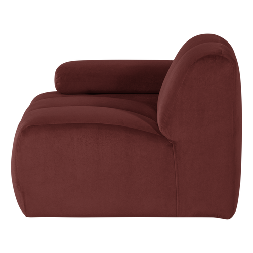 WOOOD 1-zits bank arm links Mojo - Velvet - Kastanjebruin - 74x124x97