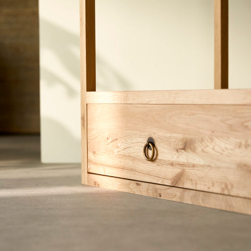 Tikamoon Bijzettafel van massief eikenhout met 1 lade - Naturel